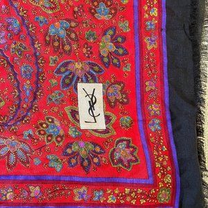 Yves Saint Laurent large and soft silk scarf great condition